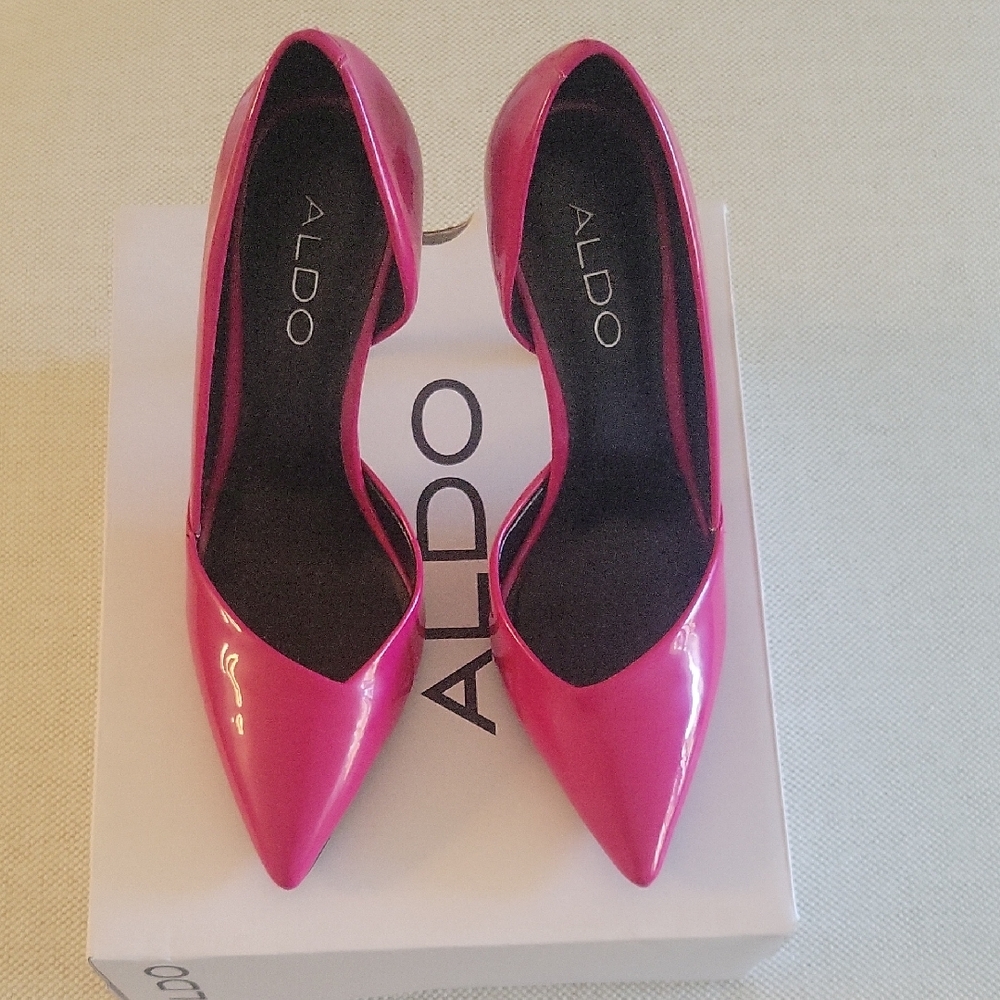 Aldo Pink Stiletto Heels with Glossy Finish In original box